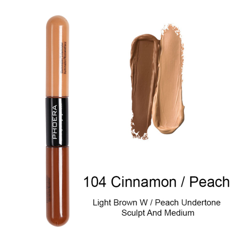 PHOER Brighten Skin Color Double Head Concealer Liquid 5 Color Long Oil Control Liquid Foundation TSLM2