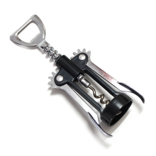 Portable Lightweight Zinc Chrome-plated Black Wine Corkscrew