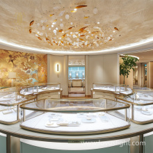 Shopping mall interior decoration elegant gold stainless steel chandelier pendant light custom shopping mall chandelier