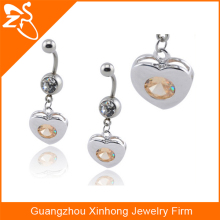 Beautiful hear belly piercing rings zircon body jewelry