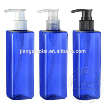 Factory supply 250ml square plastic PET lotion bottles with pump, shampoo lotion pump bottles