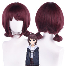 40cm Short Dark Red Nina Iseri Cosplay Wig - GIRLS BAND CRY