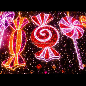 3D Lighted Candy Cane Lollipop Gingerbread Christmas Decoration