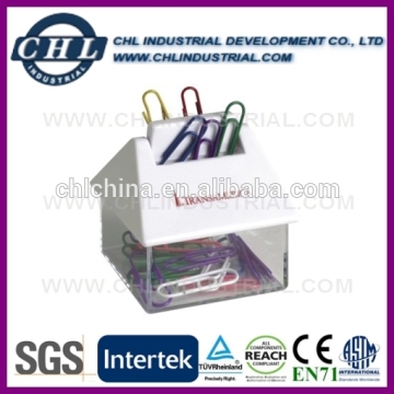 Promotional house shape paper clip container