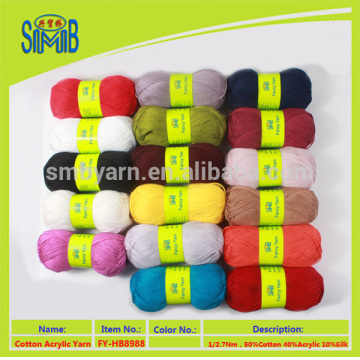 china yarn mill hot sell silk-cotton mixed yarn in 50g balls