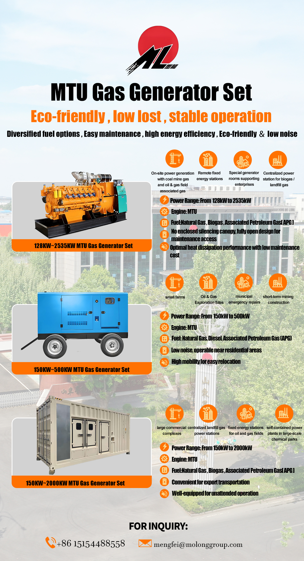 এমটিইউ গ্যাস জেনারেটর সেট MTU Gas Generator Set