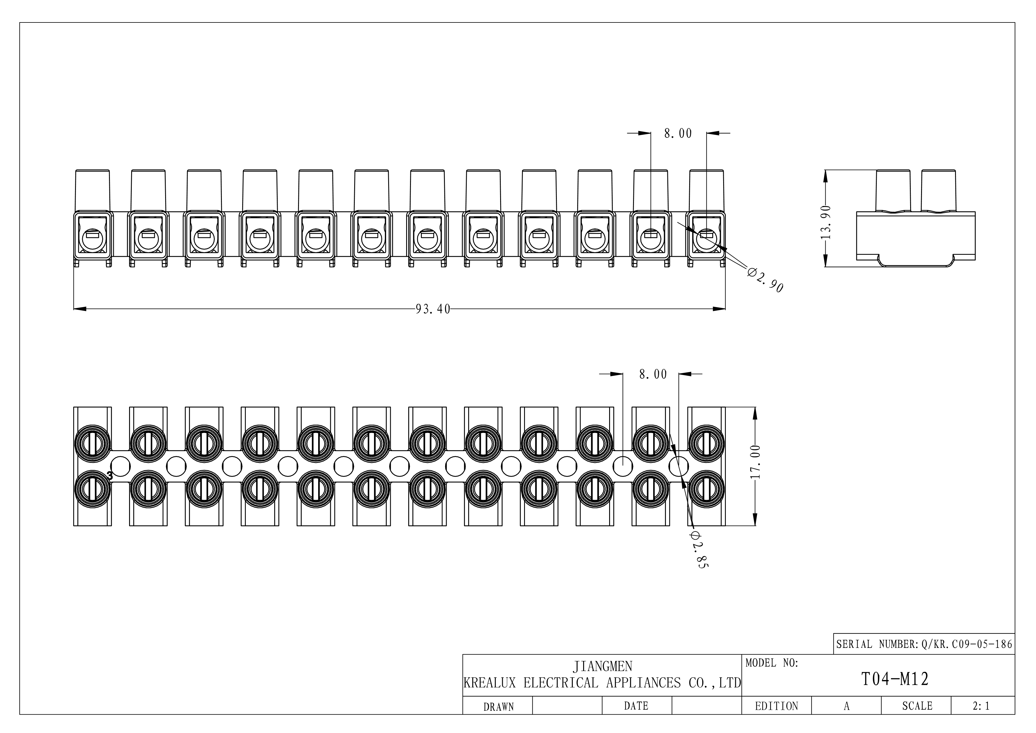 Beleks Ul94v 2 Terminal Blocks