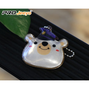 Reflective Safety Bear Shape Pendant Kids Keychain