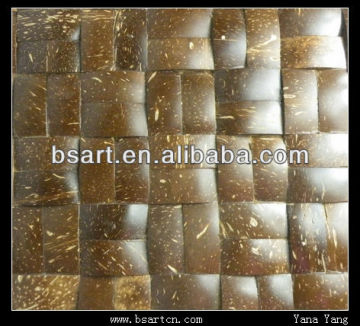 Square natural coconut shell mosaic tile