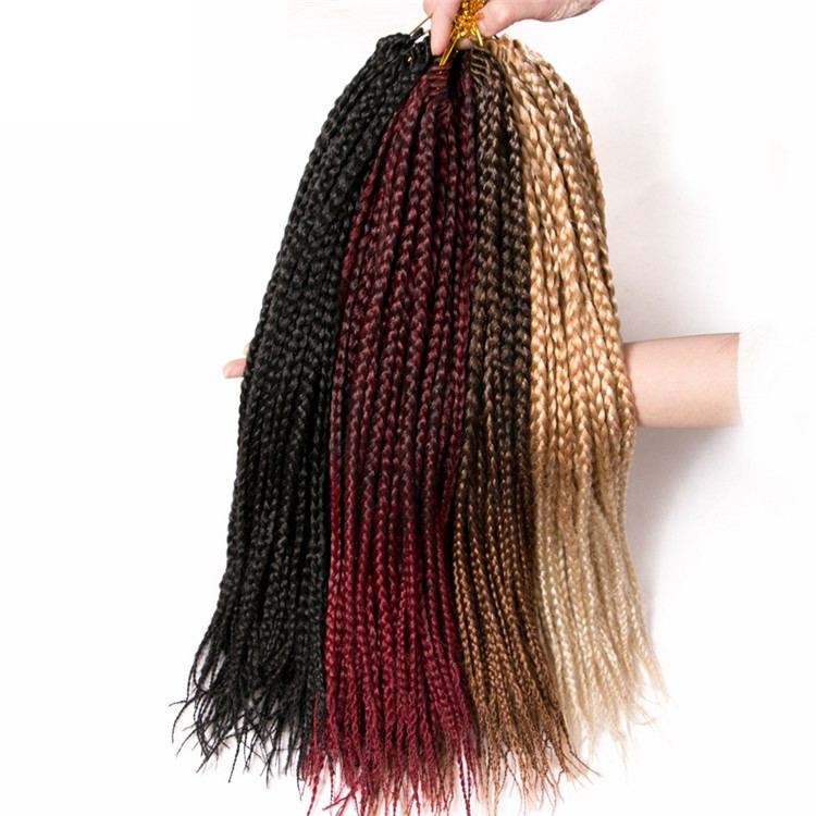 Medium Crochet Box Braids 3X Prelooped Synthetic Hair 14inch 18inch Protective Style Quick Easy Crochet 22 Strands per Pack