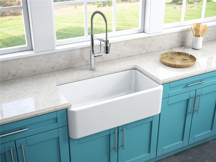 Popular design big size white solid surface kitchen sink