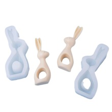 DIY 3D Silicone Rabbit Figure Candle Molds for Handmade Decorative Rabbit Statues
