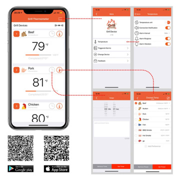 Ασύρματο ψηφιακό θερμόμετρο κρέατος Bluetooth 5.0