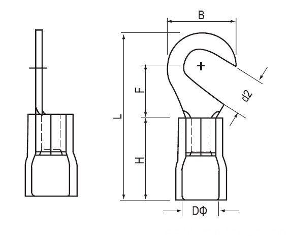 Insulated Hook Terminals diagram