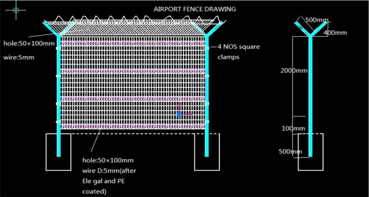 Direct Factory Security Welded Airport Fence