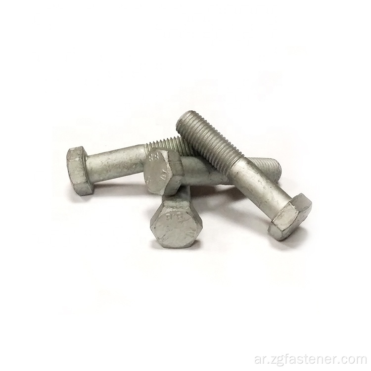 Jiangsu DIN931 Fastener 4.8 الصف Hex Head Bolt Dip Dip Golvanized