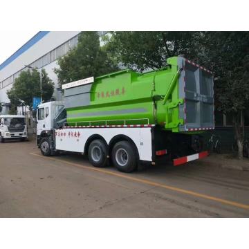 Hoisting garbage truck for for compression and transfer