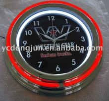 double neon tubes neon clock