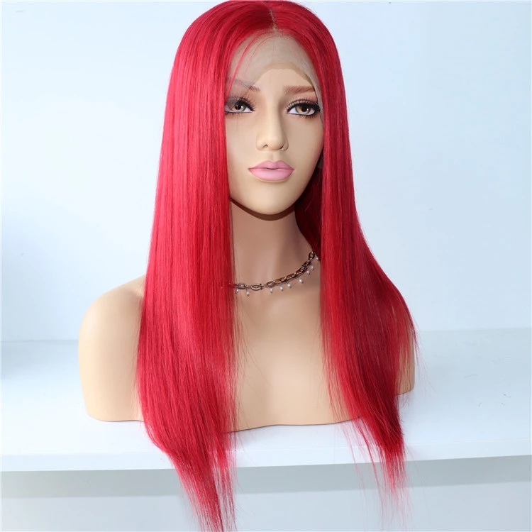 Christmas New Year Front Lace Human Hair Wigs for Black Women Wholesale 99j Brazilian Virgin Hair Toupee