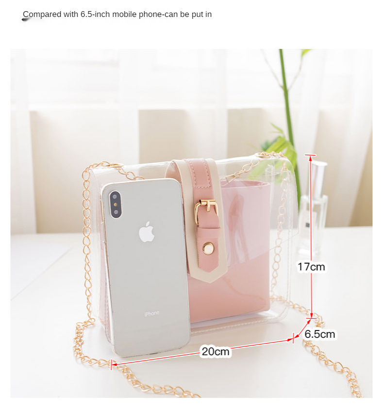 Foreign Trade Wholesale Ladies Transparent Jelly Bag Shoulder Messenger Mobile Phone Small Bag Fashion Female Bag