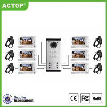 Wired Video 6 unit Apartment Intercom System