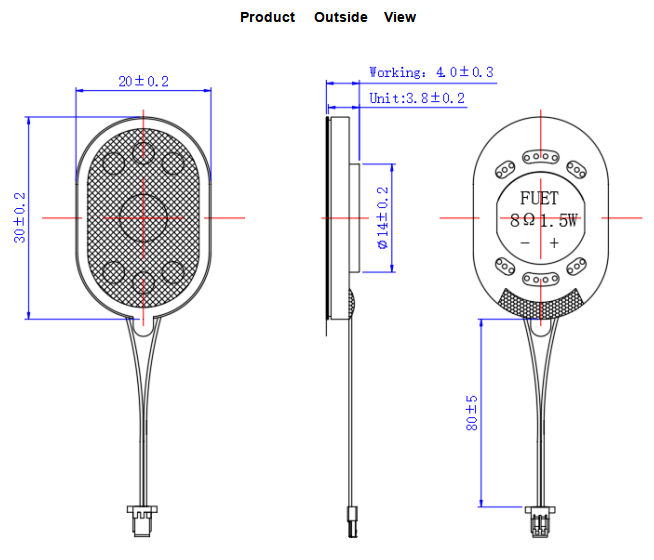 Altavoz de piezas de bocina con cable Horn Parts Loudspeaker with Wire Lead