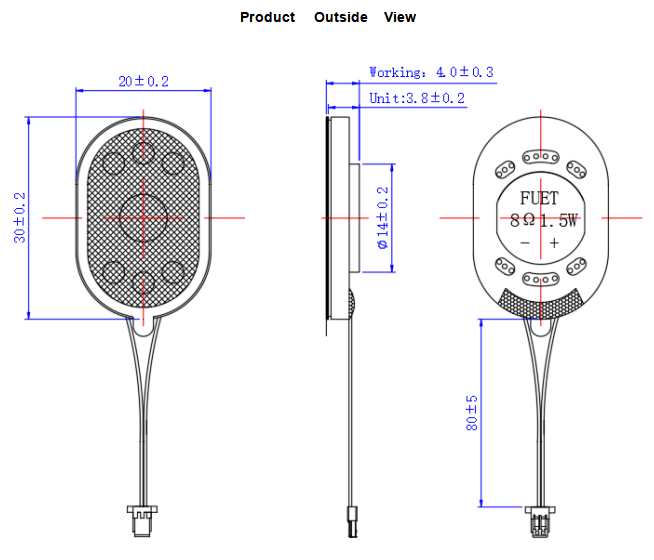 Horn Parts Loudspeaker with Wire Lead