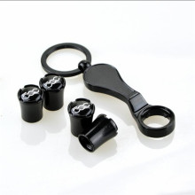 Custom Zinc Alloy Black Car Keychain Tyre Valve Stem Caps