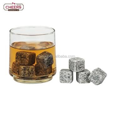 Premium Light Gray Granite Whiskey Stones - Set of 9 Grey Whisky Chilling Stones