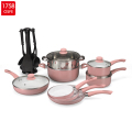 Casserole Aluminium Coating Keramik Populer Warna Pink