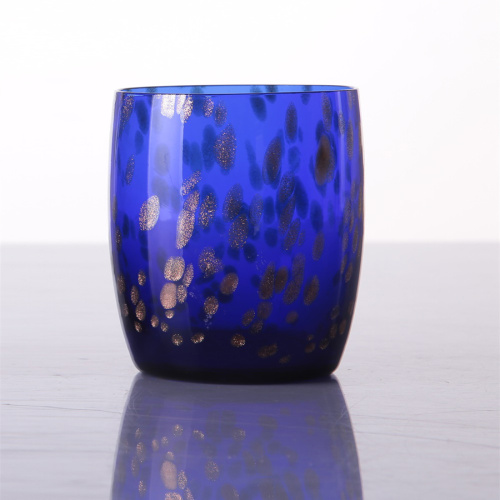 Verre à whisky de couleur bleu pailleté en gros