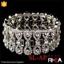 Rhodium Clear Rhinestone Stretch Bracelet