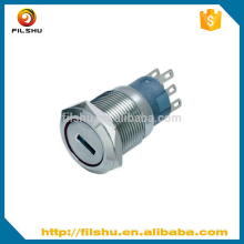 2016 FILSHU 19mm metal DPDT/SPST 2 position waterproof electrical key switch