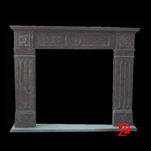 black stone fireplace mantel