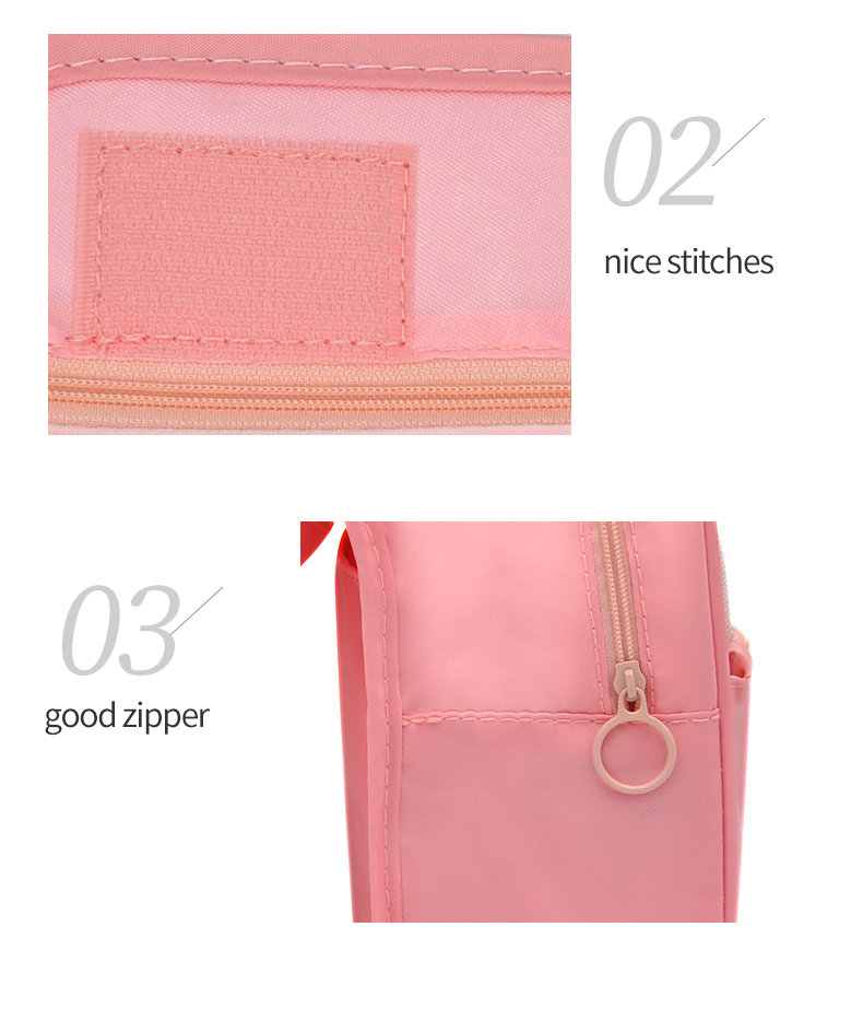 Private Label Cosmetic Bags Pouch Men Custom Logo Travel Toiletry Wash Bag Women Luxurious Nylon Pink Makeup Bag Organizer