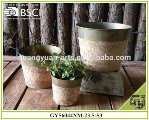 Natural gold copper sheet barch bucket flower pot