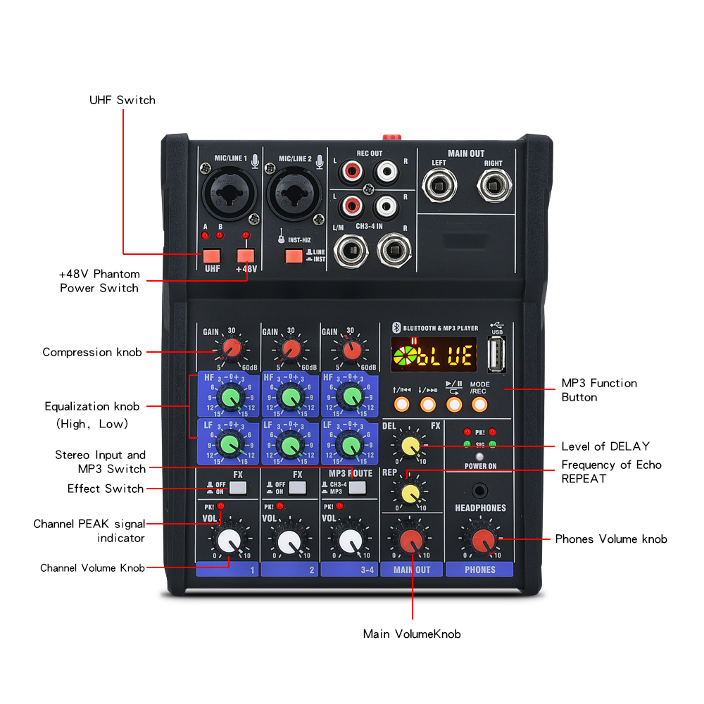 Wholesale Factory Price Mini Sound Mixer With Usb