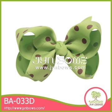 Green polka dot ribbon beautiful hair ornaments wholesale