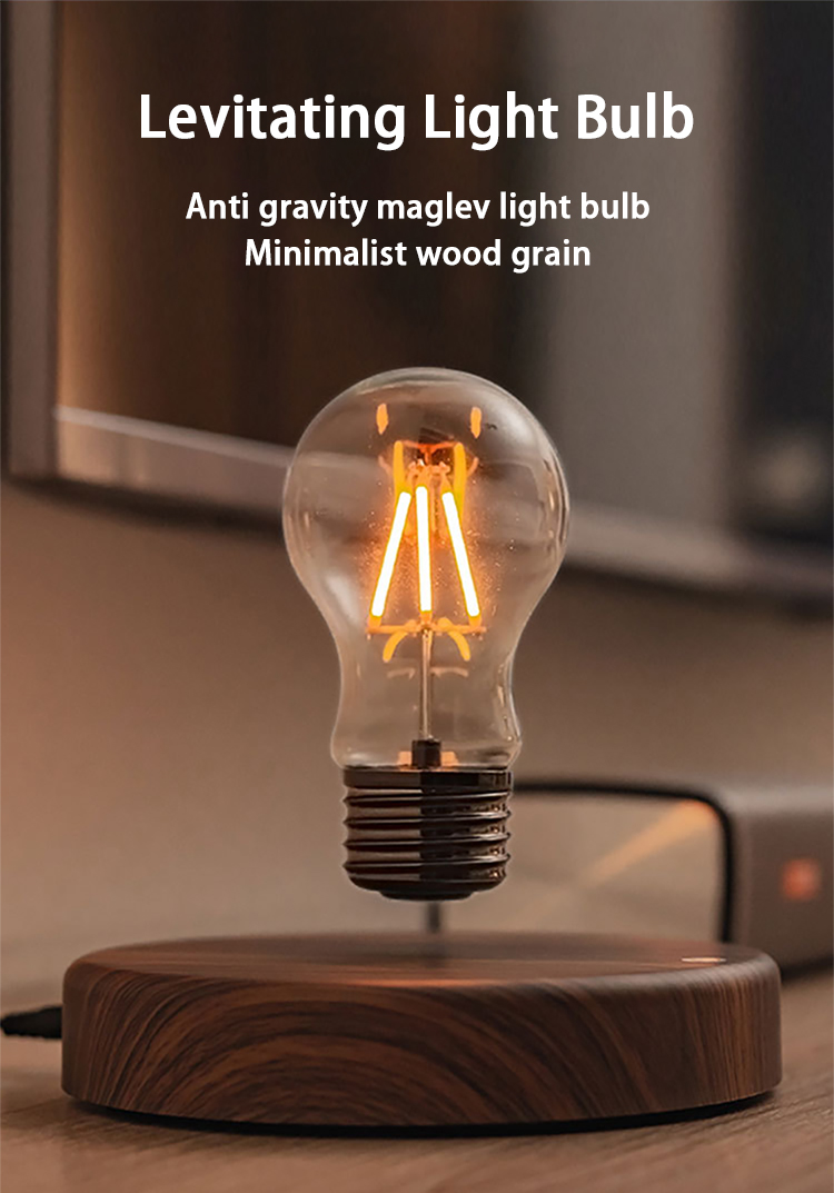 New product Bottom base magnetic rotating and levitating floating lighting bulb for table desk lamp