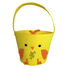 Easter yellow chick felt tote basket