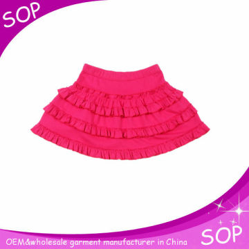 Flouncing children girls fashion tutu skirts cotton kid girl mini skirt