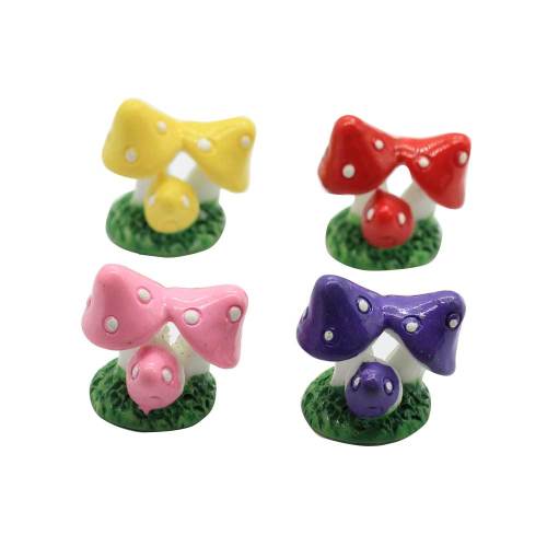 Multi Design 3D Colorful Mushroom Resin Cabochon Charms Beautiful Home Landscape Ornament Fairy Garden Accessories