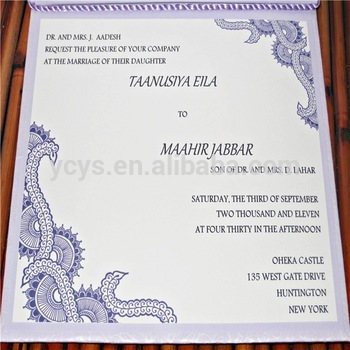 Purple wedding invitation templates designs of paper cards, various materials& sizes are available