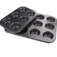 Non Stick Carbon Steel Bakery Trays with Muffin Cake Cup Molds (6/12 Cups)