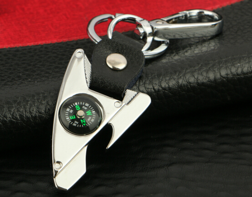 Creative Multifunctional Bottle Opener with Key Chain and Compass