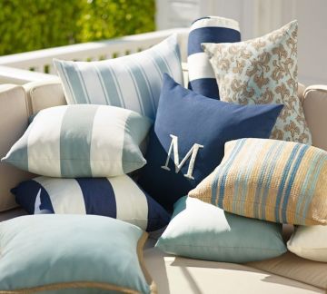 Home Decorative Outdoor Decorative Pillows Classic , Blue Striped Throw Pillows