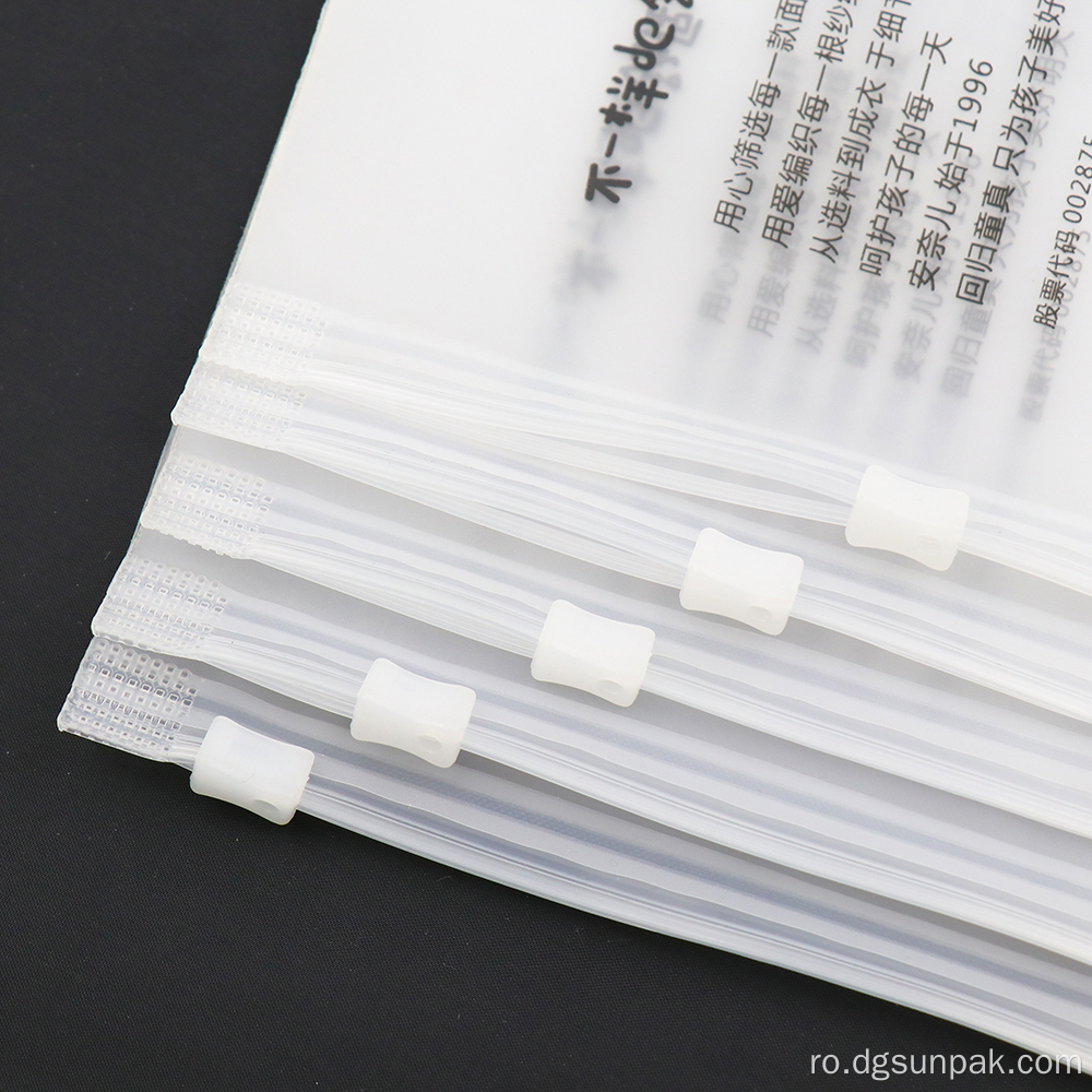 geantă de ambalare din plastic cu fermoar pentru îmbrăcăminte mată