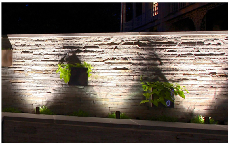 LED spike lights in the garden