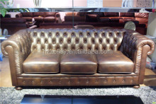 Contemporary Italian Reproduction Living Room Wooden Leather Sofa Set