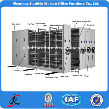 Library book mobile shelving system